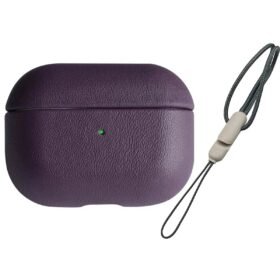 Airpods Pro 2 (2.nesil) 405 Deri Kılıf - Mor-(5796)