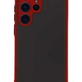 Samsung Galaxy S22 Ultra Kılıf Montreal Silikon Kapak - Kırmızı-(5796)