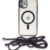 iPhone 11 Kılıf Divo Lazer Askılı Magsafe Kapak - Derin Mor-(5796)
