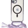 iPhone 11 Kılıf Divo Lazer Askılı Magsafe Kapak - Lila-(5796)