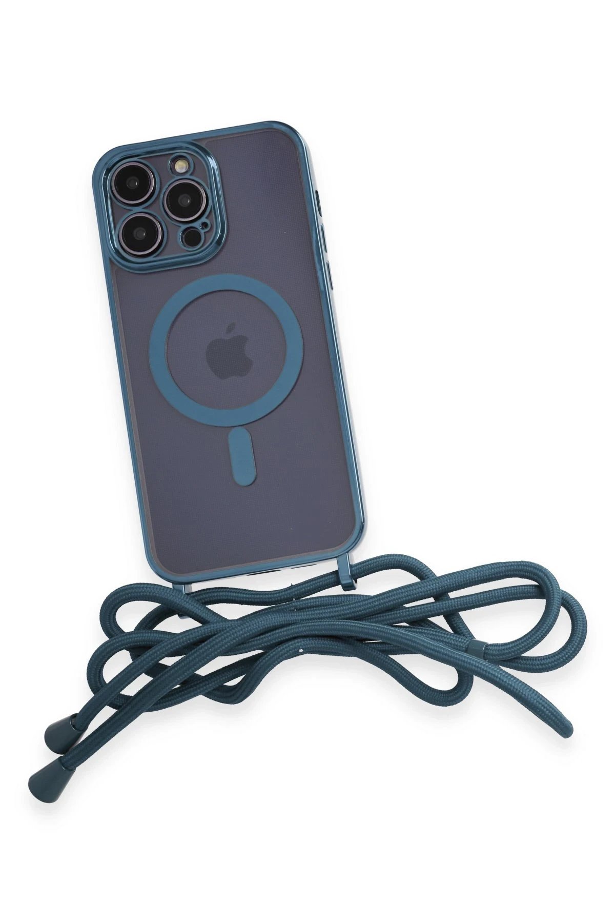 iPhone 13 Pro Max Kılıf Divo Lazer Askılı Magsafe Kapak - Sierra Blue-(5796) - Görsel 4