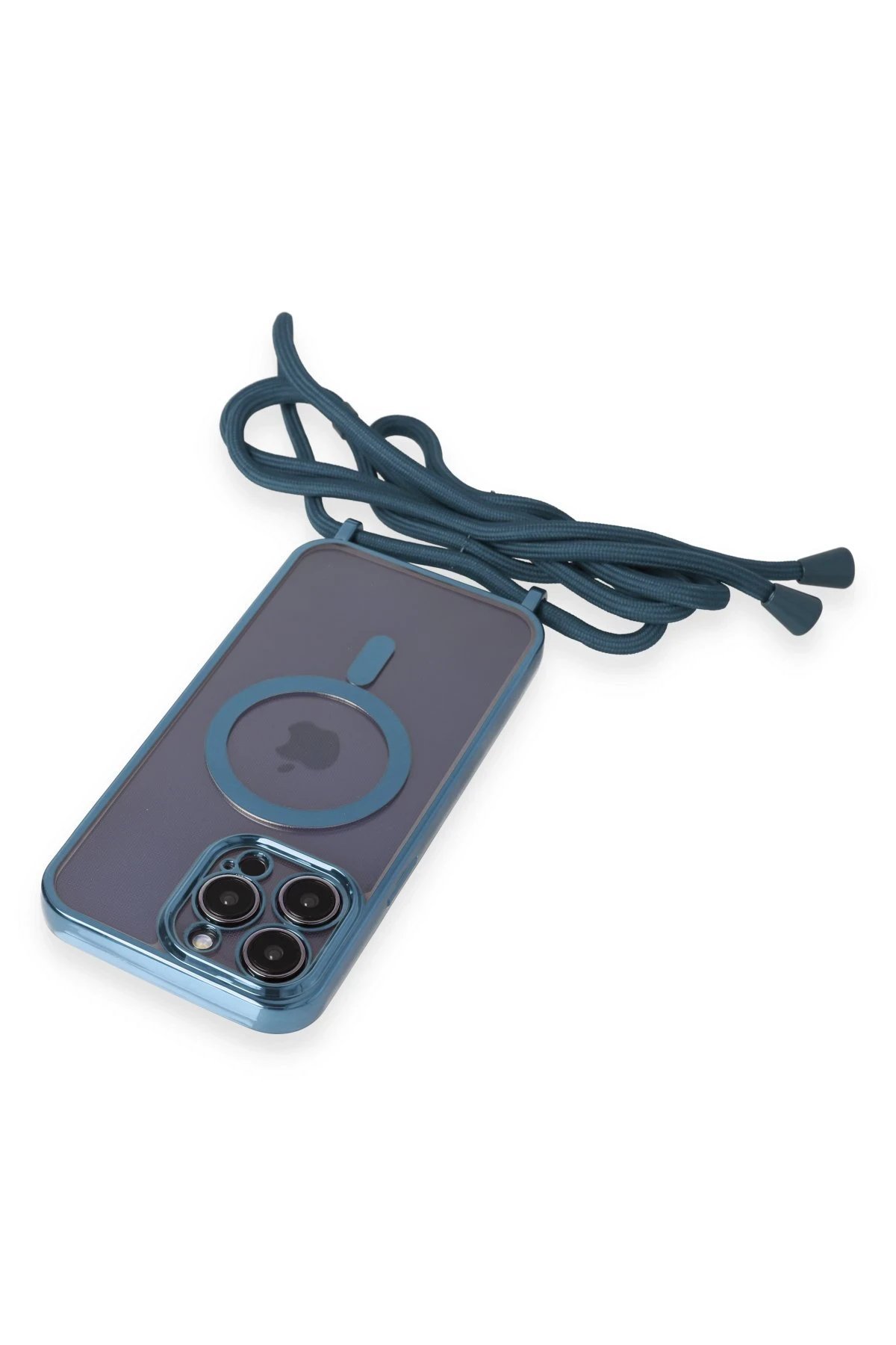 iPhone 13 Pro Max Kılıf Divo Lazer Askılı Magsafe Kapak - Sierra Blue-(5796) - Görsel 5