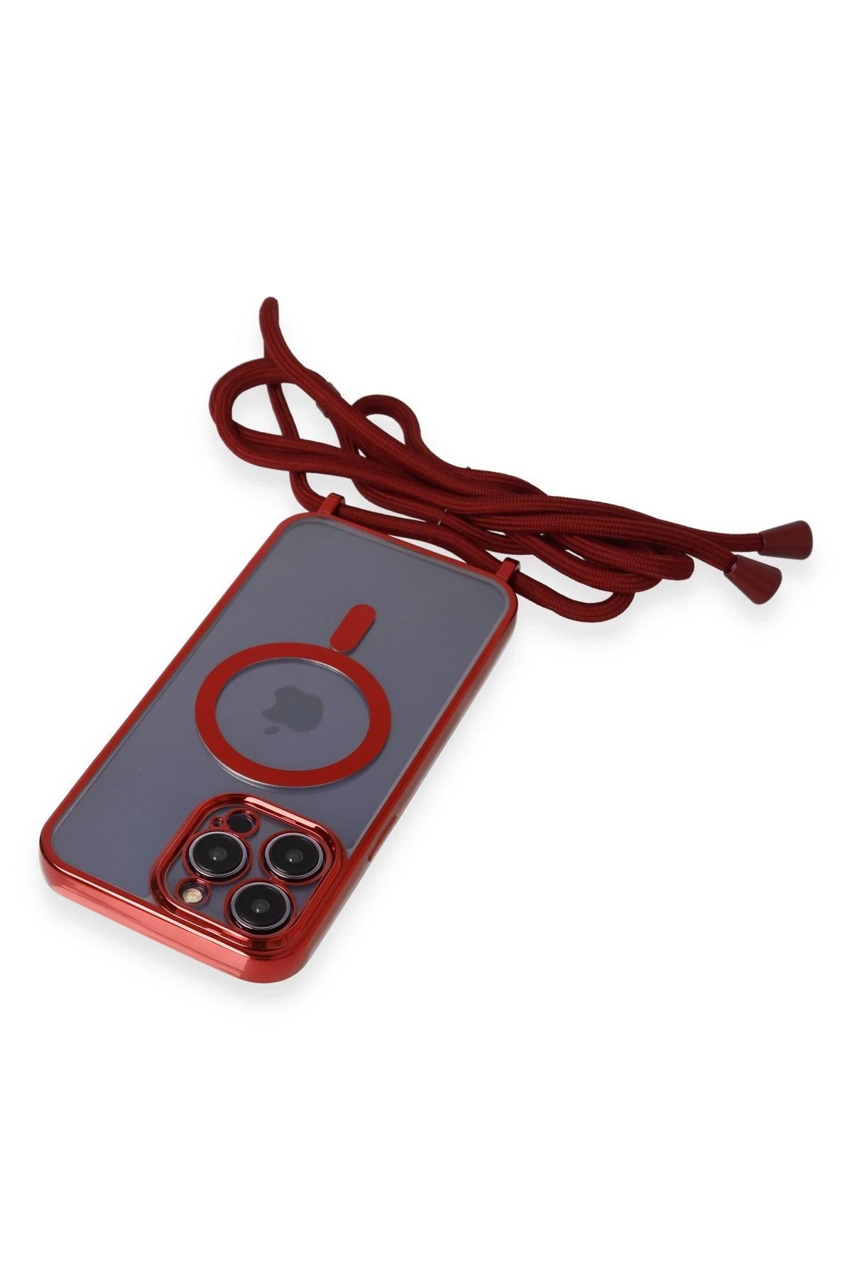 iPhone 13 Pro Max Kılıf Divo Lazer Askılı Magsafe Kapak - Kırmızı-(5796) - Görsel 5
