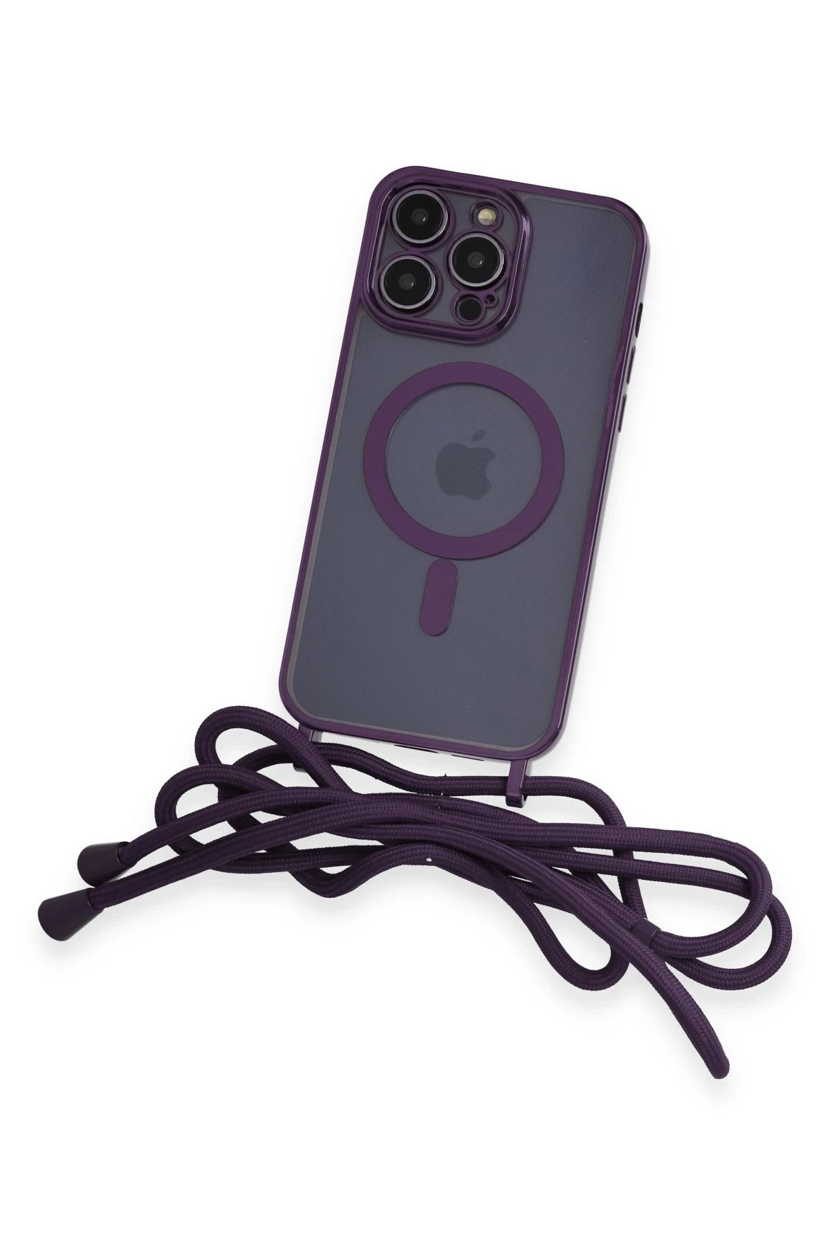 iPhone 14 Pro Kılıf Divo Lazer Askılı Magsafe Kapak - Derin Mor-(5796) - Görsel 3