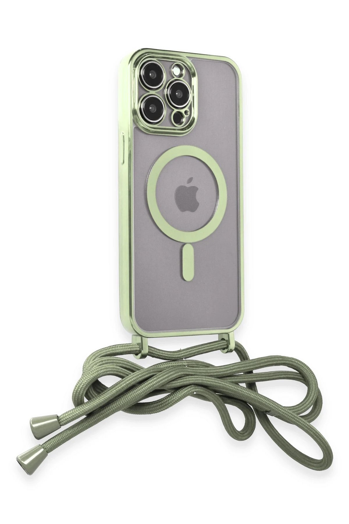 iPhone 14 Pro Kılıf Divo Lazer Askılı Magsafe Kapak - Koyu Yeşil-(5796) - Görsel 2