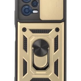 Xiaomi Redmi Note 12 5G Kılıf Pars Lens Yüzüklü Silikon - Gold-(5796)