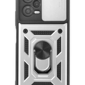 Xiaomi Redmi Note 12 5G Kılıf Pars Lens Yüzüklü Silikon - Gümüş-(5796)