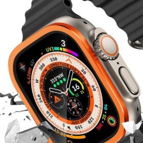 Apple Watch Ultra 49mm Alüminyum Kasa Cam Ekran Koruyucu - Turuncu-(5796)