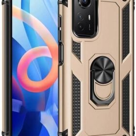 Xiaomi Redmi Note 12S Kılıf Sofya Yüzüklü Silikon Kapak - Gold-(5796)