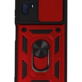 Xiaomi Redmi Note 12S Kılıf Pars Lens Yüzüklü Silikon - Kırmızı-(5796)