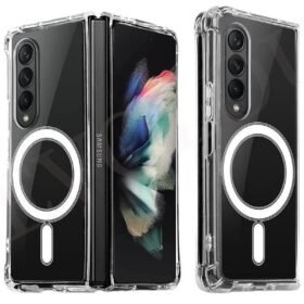 Samsung Galaxy Z Fold 4 Kılıf Magneticsafe Şeffaf Silikon - Şeffaf-(5796)