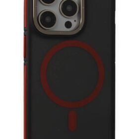 iPhone 14 Pro Max Kılıf Rocky Magsafe Kapak - Siyah-Kırmızı-(5796)