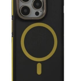 iPhone 14 Pro Max Kılıf Rocky Magsafe Kapak - Siyah-Sarı-(5796)