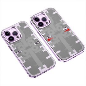 iPhone 13 Pro Max Kılıf Mekanik Bumper Kapak - Derin Mor-(5796)