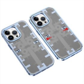 iPhone 14 Pro Kılıf Mekanik Bumper Kapak - Mavi-(5796)