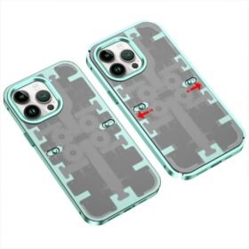 iPhone 14 Pro Kılıf Mekanik Bumper Kapak - Yeşil-(5796)