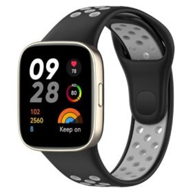 Xiaomi Redmi Watch 3 Spor Delikli Kordon - Siyah-Gri-(5796)