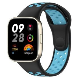 Xiaomi Redmi Watch 3 Spor Delikli Kordon - Siyah-Mavi-(5796)