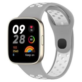 Xiaomi Redmi Watch 3 Spor Delikli Kordon - Gri-Beyaz-(5796)