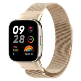 Xiaomi Redmi Watch 3 Metal Mıknatıslı Kordon - Metalik Gold-(5796)