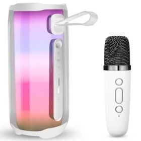 Pluse 5 Mikrofonlu RGB Kablosuz Hoparlör - Beyaz-(5796)