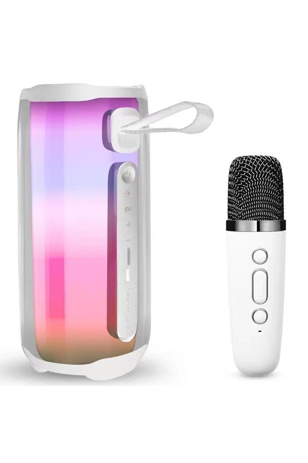 Pluse 5 Mikrofonlu RGB Kablosuz Hoparlör - Beyaz-(5796)