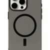 iPhone 15 Pro Kılıf Anka PC Magneticsafe Sert Metal Kapak - Siyah-(5796)