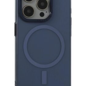 iPhone 15 Pro Kılıf Anka PC Magneticsafe Sert Metal Kapak - Lacivert-(5796)