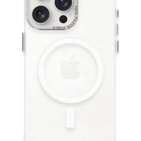 iPhone 15 Pro Kılıf Anka PC Magneticsafe Sert Metal Kapak - Şeffaf-(5796)
