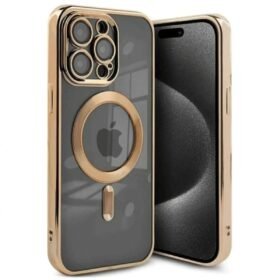 iPhone 15 Pro Kılıf Kross Magneticsafe Kapak - Gold-(5796)