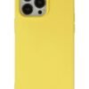iPhone 15 Pro Kılıf Nano içi Kadife Silikon - Sarı-(5796)