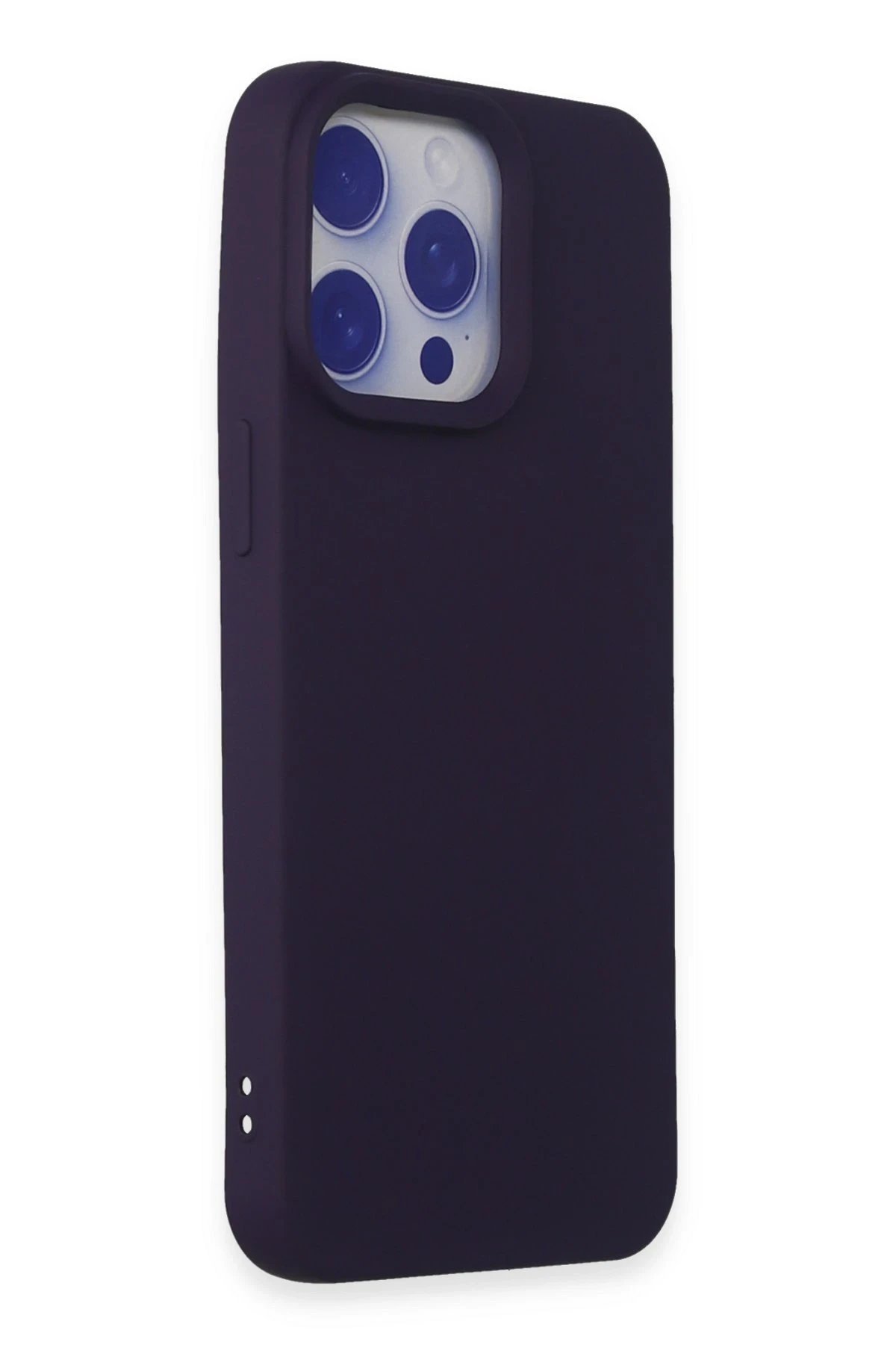 iPhone 15 Pro Kılıf Nano içi Kadife Silikon - Mor-(5796) - Görsel 2