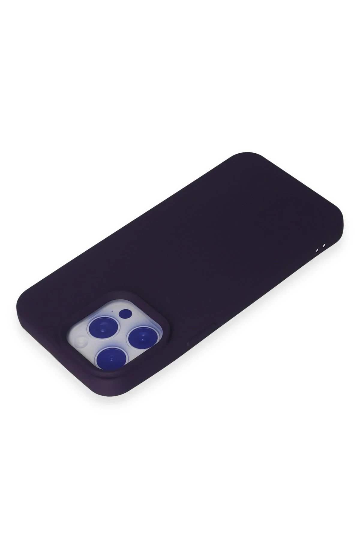 iPhone 15 Pro Kılıf Nano içi Kadife Silikon - Mor-(5796) - Görsel 3