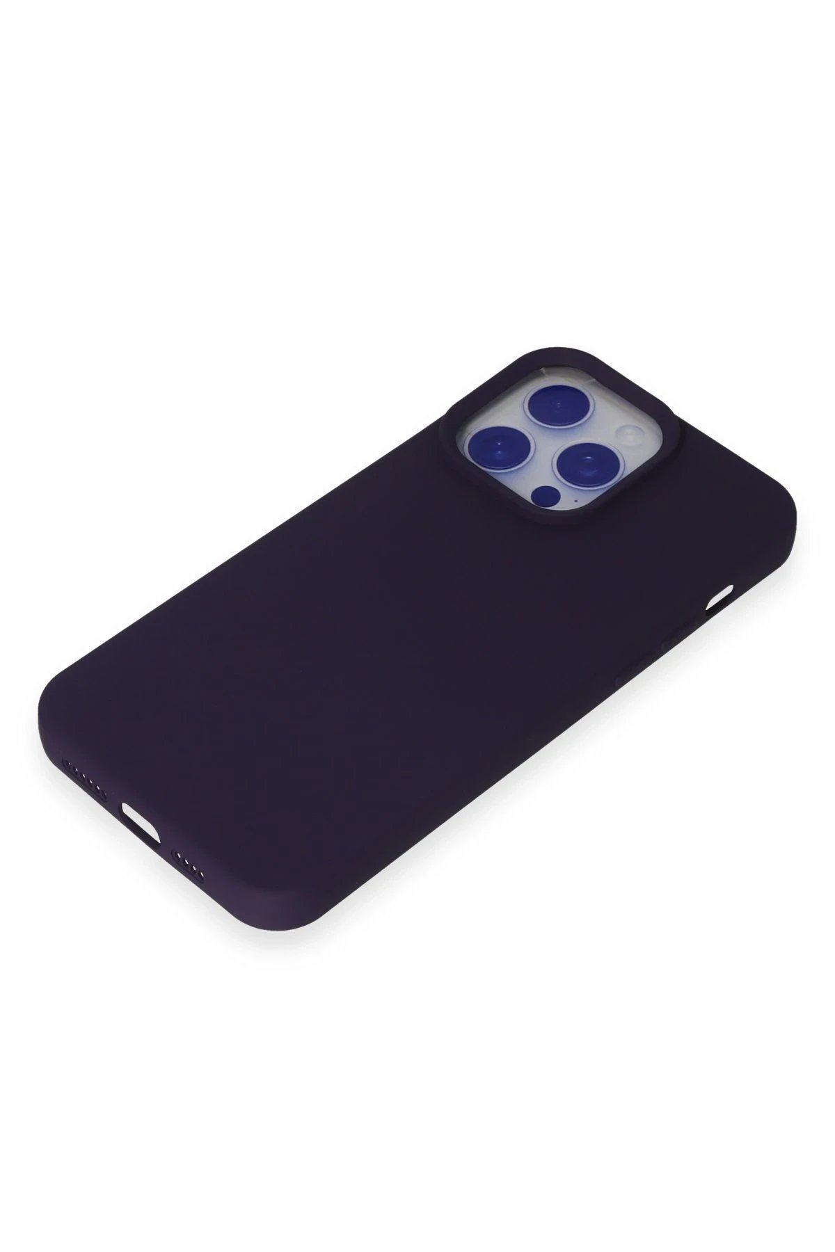 iPhone 15 Pro Kılıf Nano içi Kadife Silikon - Mor-(5796) - Görsel 4