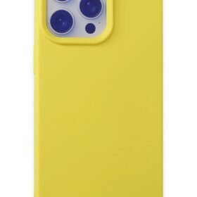 iPhone 15 Pro Max Kılıf Nano içi Kadife Silikon - Sarı-(5796)