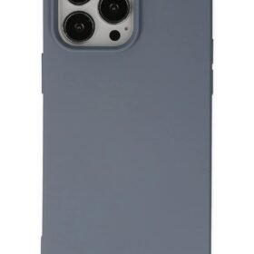 iPhone 15 Pro Max Kılıf Nano içi Kadife Silikon - Gri-(5796)