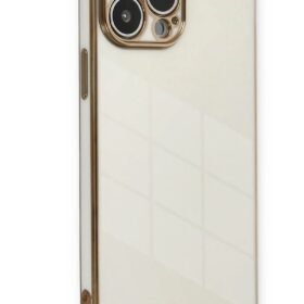 iPhone 15 Pro Kılıf Volet Silikon - Beyaz-(5796)