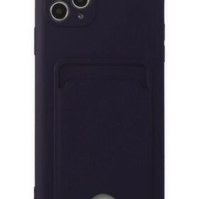 iPhone 11 Pro Max Kılıf Kelvin Kartvizitli Silikon - Derin Mor-(5796)