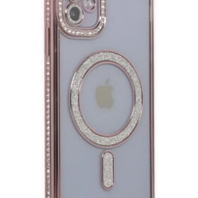 iPhone 11 Kılıf Joke Simli Magneticsafe Kılıf - Pembe-(5796)