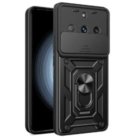 Realme 11 Pro Kılıf Pars Lens Yüzüklü Silikon - Siyah-(5796)
