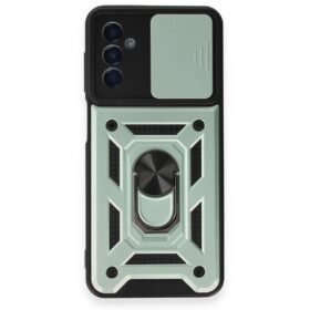 Samsung Galaxy M14 5G Kılıf Pars Lens Yüzüklü Silikon - Yeşil-(5796)