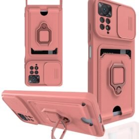 Xiaomi Redmi Note 12 Pro 4G Kılıf Zuma Kartvizitli Yüzüklü Silikon - Pembe-(5796)