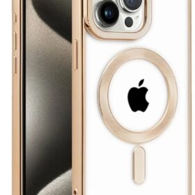 iPhone 14 Pro Max Kılıf Kronos Magsafe Kapak - Gold-(5796)
