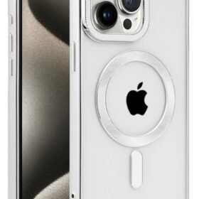 iPhone 15 Pro Max Kılıf Kronos Magsafe Kapak - Gümüş-(5796)