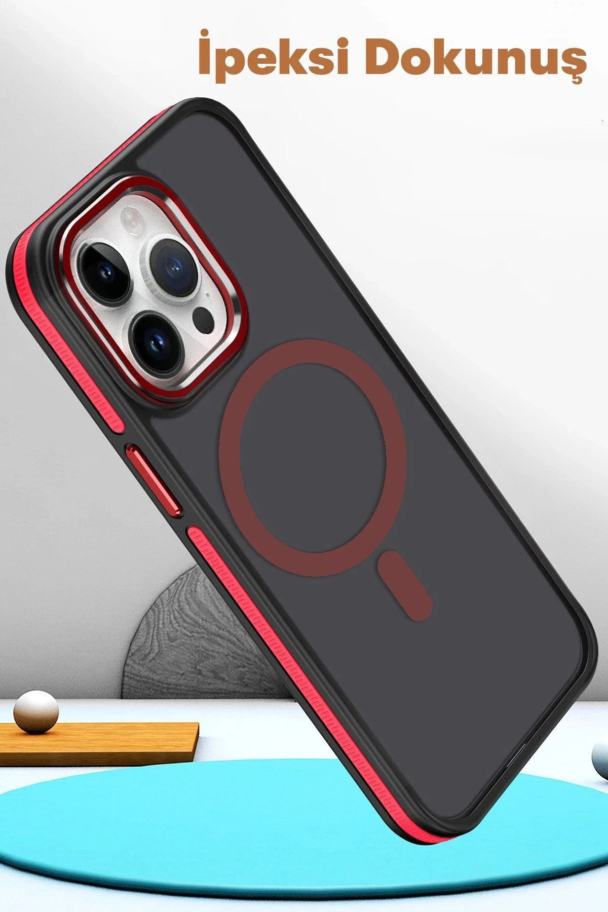 iPhone 14 Winner Magsafe Kapak - Kırmızı-(5796) - Görsel 3