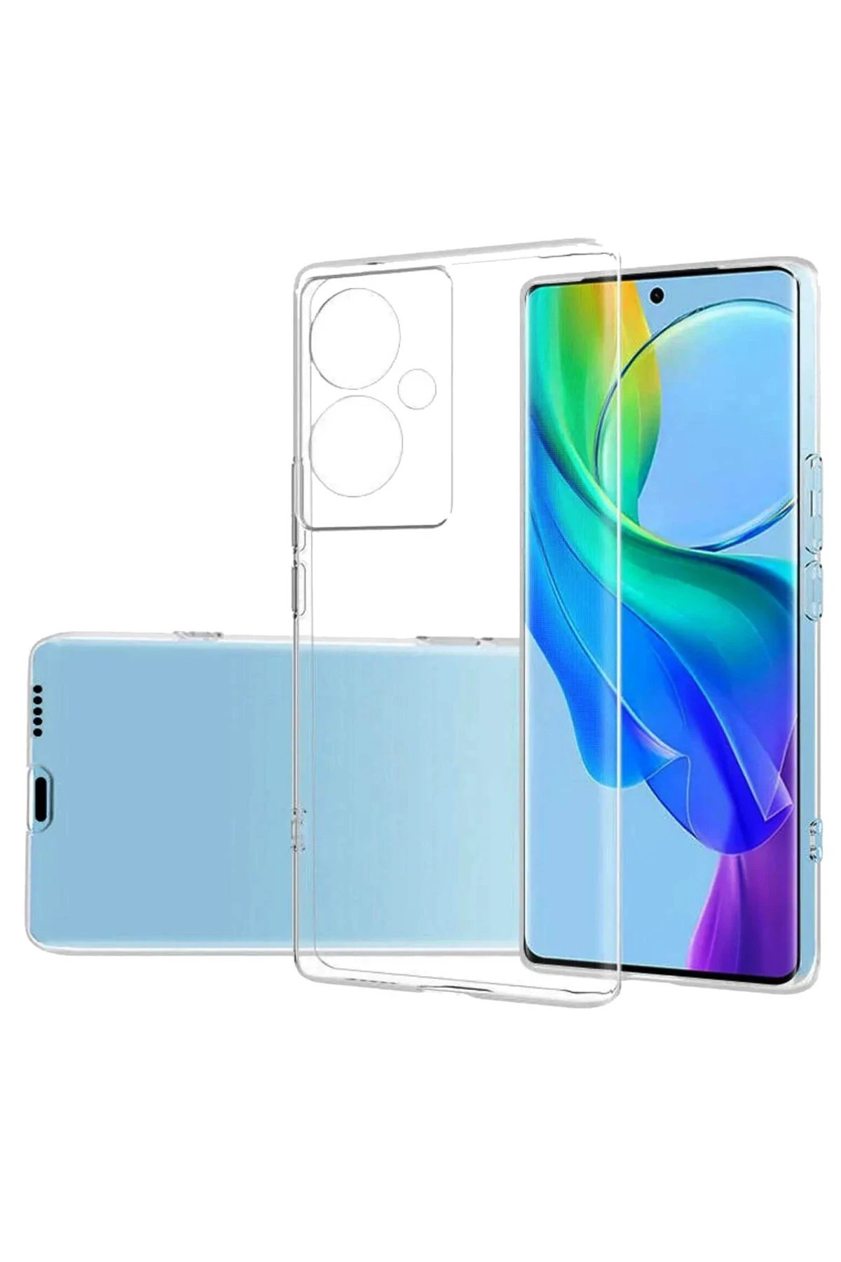 Vivo V29 Lite Kılıf Lüx Şeffaf Silikon-(5796)