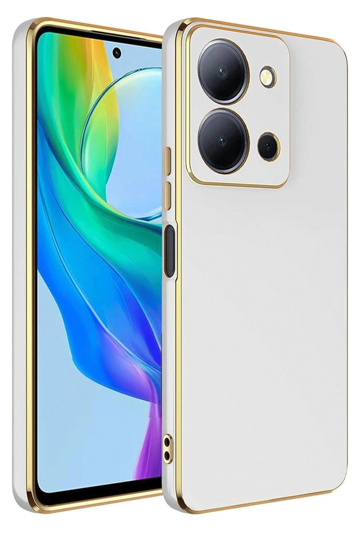 Vivo Y36 Kılıf Volet Silikon - Beyaz-(5796)