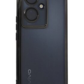Vivo V29 Lite Kılıf Lensli Silikon - Siyah-(5796)