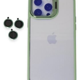 iPhone 14 Pro Kılıf Roblox Lens Standlı Kapak - Yeşil-(5796)