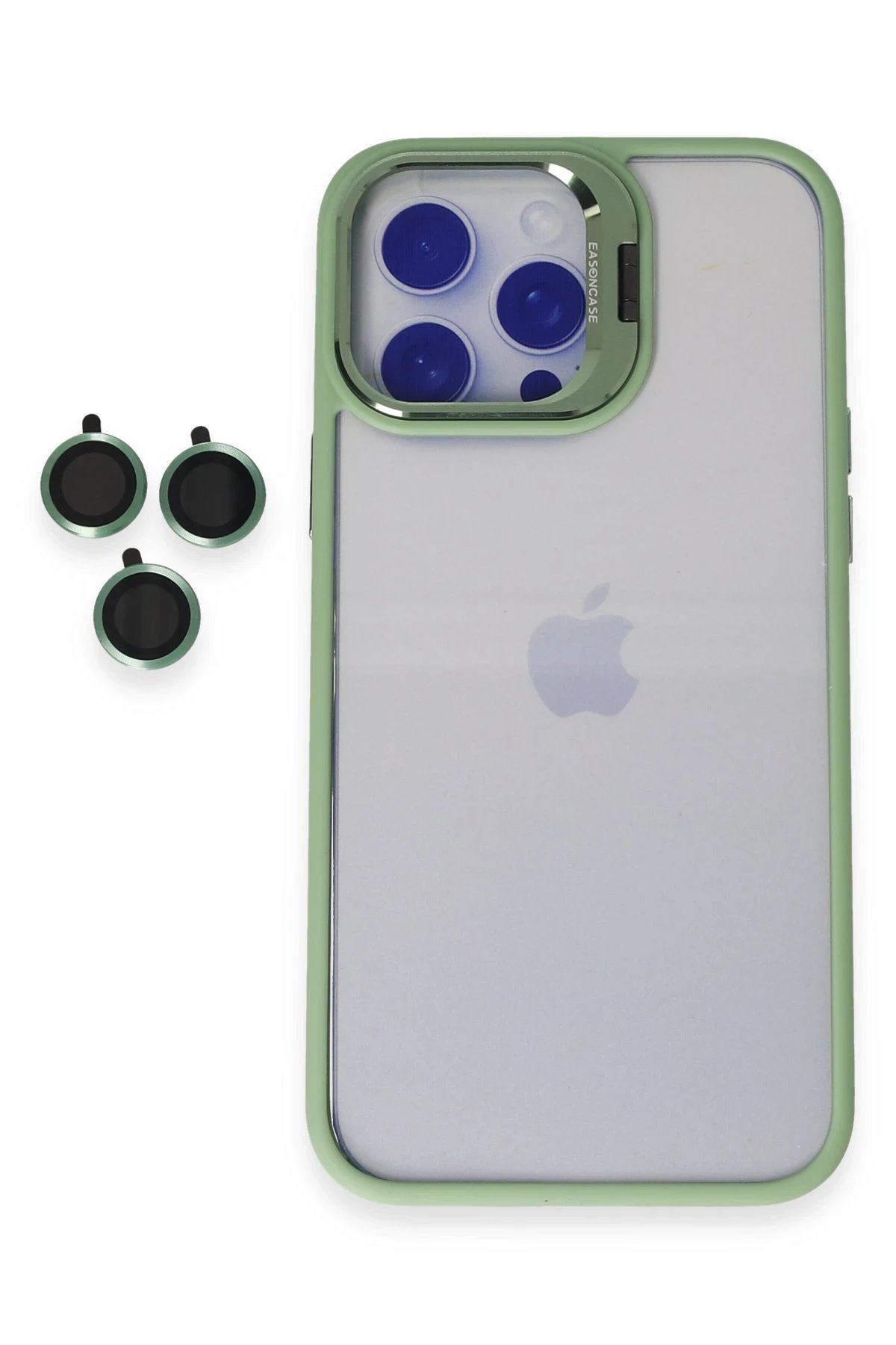 iPhone 14 Pro Kılıf Roblox Lens Standlı Kapak - Yeşil-(5796)